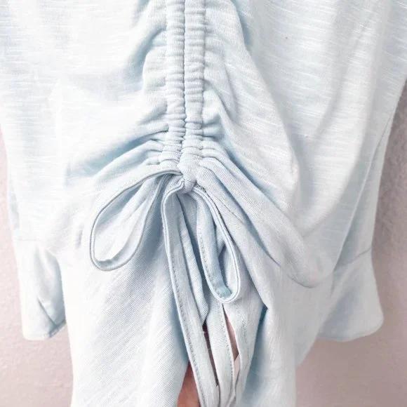 Juicy Couture - Light Blue, Y2K, Flowy Top, with Adjustable Front Tie, Size L - Picture 3 of 10